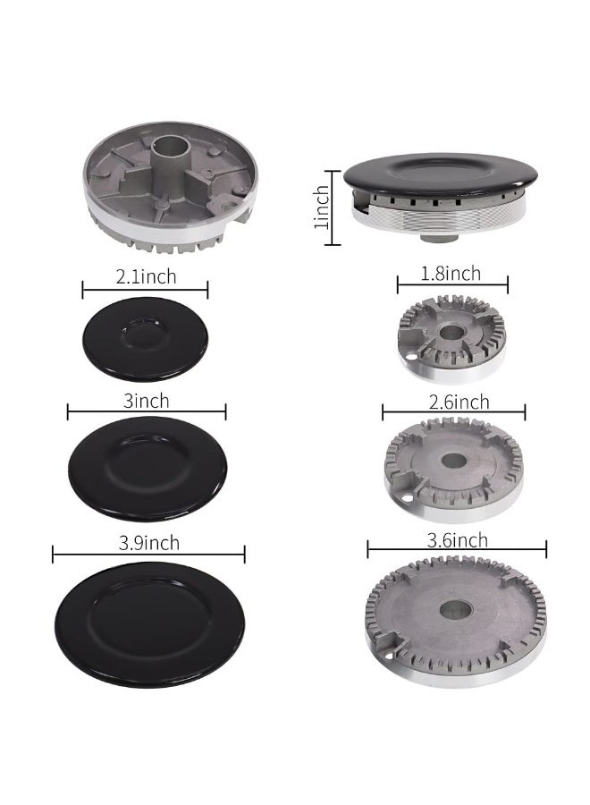 KISSUN Gas Stove Burner Covers Cooker Hat Set Oven Gas Stoves Hob Burner Crown Flame Cap Cover for Kitchen - Image 2